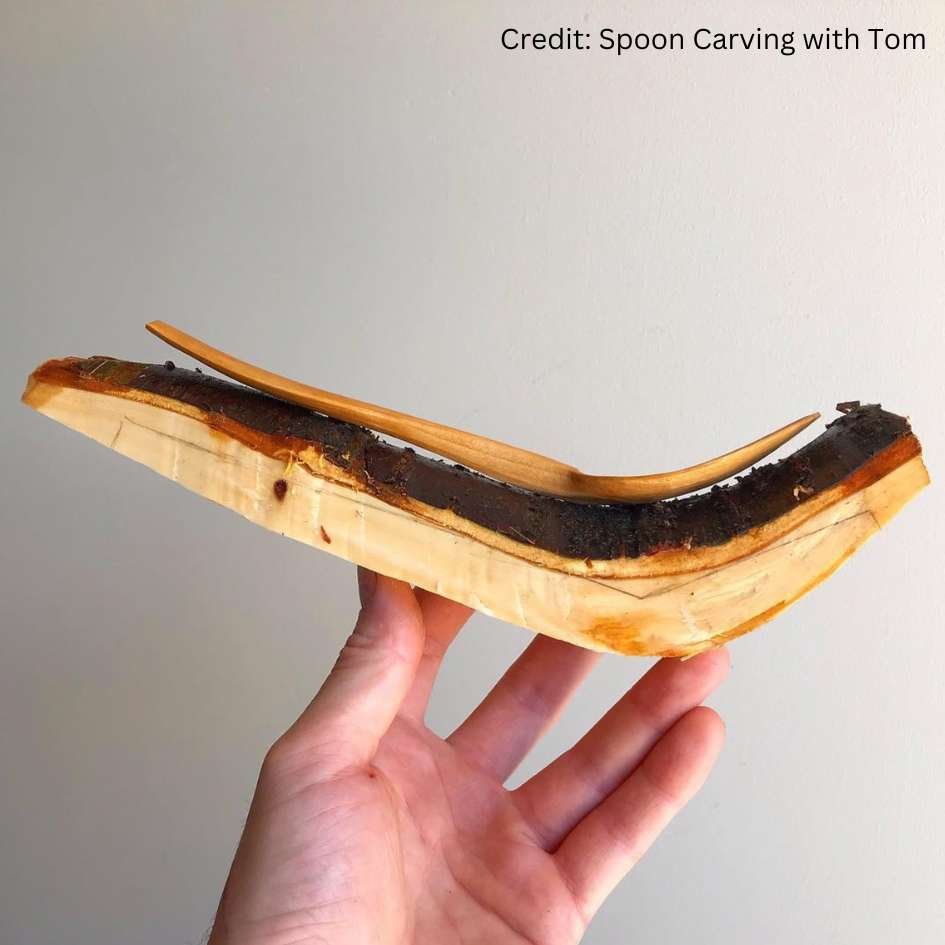 The crank in a wooden spoon 
