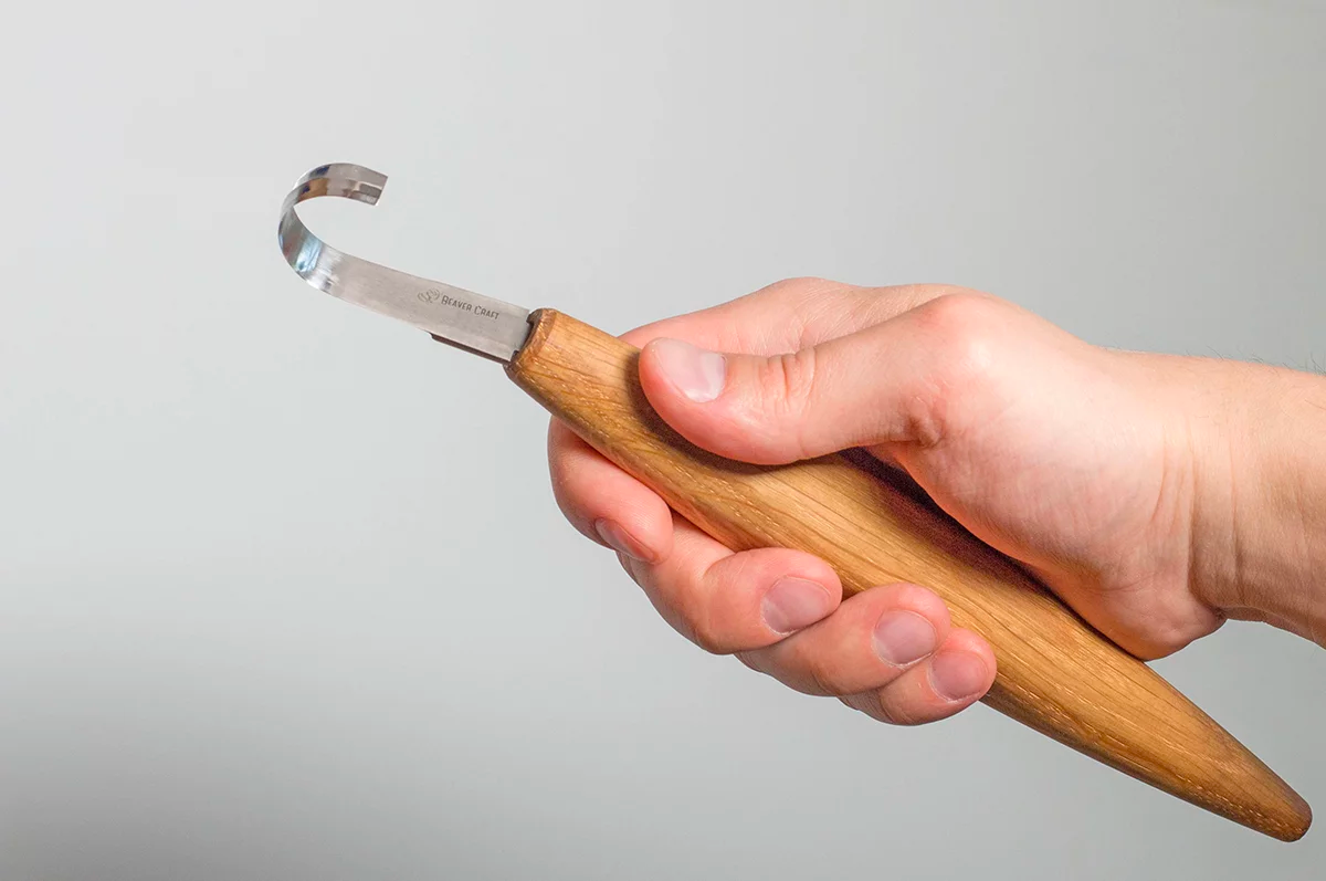 Buy left handed spoon carving hook knife online - BeaverCraft – BeaverCraft  Tools